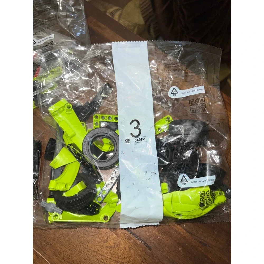 LEGO Technic Building Set‎ Sealed Parts Bags 2, 3 Lime Green Black